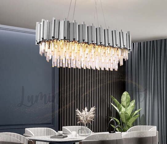 Candelabru Scaly Silver Dining 90X32, 8 surse de iluminare